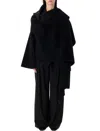 Alberta Ferretti Flowing Open Front Cape With Draped Design In Black