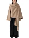 Alberta Ferretti Draped Open Front Cape With Flowing Silhouette In Brown