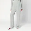 Alberta Ferretti Palazzo Pants In Ice Color Crêpe In Gray