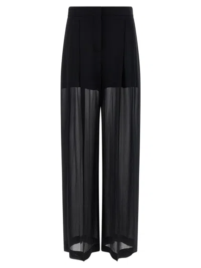 ALBERTA FERRETTI PALAZZO SILK GEORGETTE TROUSERS