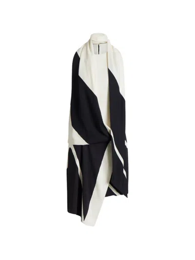 Alberta Ferretti Panelled Asymmetric Dress In Black