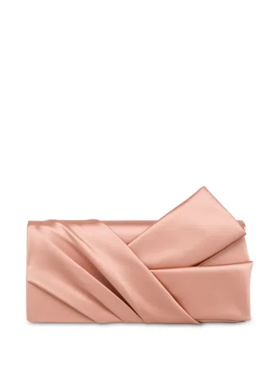 Alberta Ferretti Panelled Satin Clutch Bag In Pink