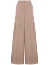 Alberta Ferretti Cappuccino Stretch Cotton Wide-leg Pant In Beige