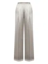Alberta Ferretti High Waist Wide Leg Trousers In Silver