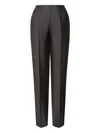 Alberta Ferretti Satin Trousers Embroidered Lapel In Black
