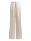 Alberta Ferretti Satin Wide-leg Pants In White