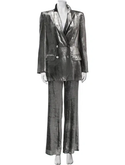 Pre-owned Alberta Ferretti Pant Set In Grey/silver