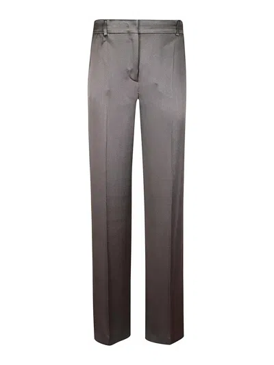 Alberta Ferretti Satin Trousers In Gris