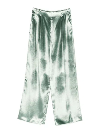 ALBERTA FERRETTI SATIN WIDE-LEG TROUSERS