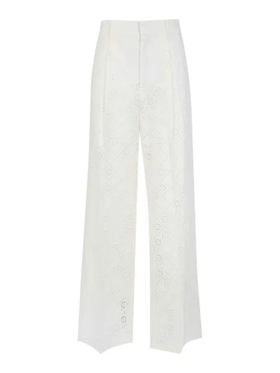 Alberta Ferretti Wide-leg Trousers In White