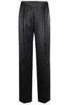 Alberta Ferretti High-waisted Wide-leg Trousers In Glossy Satin In Black