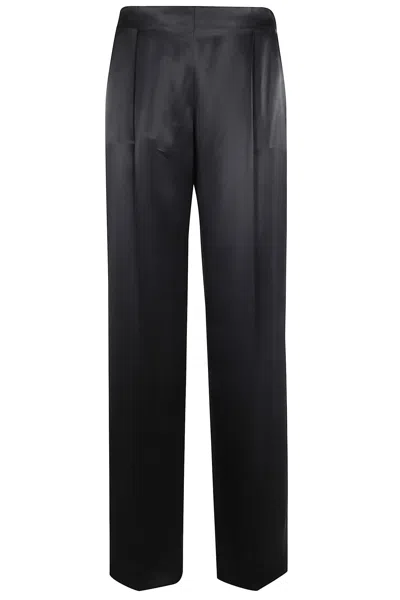 Alberta Ferretti Pantalone Raso Lucido In Black