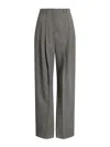 Alberta Ferretti Herringbone-pattern Belt-loop Trousers In Gray