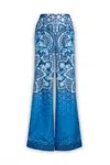 Alberta Ferretti Silk Graphic-print Wide-leg Trousers In 31298