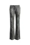Alberta Ferretti Alberta Ferreti Silver Velvet Wide-leg Pant In Gray