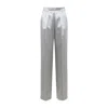 Alberta Ferretti High-waisted Silver Trousers With Tailored Fit In Gray