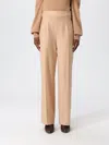 Alberta Ferretti High Waist Straight-leg Tailored Pants With Pleats In Pink