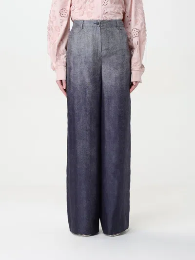 Alberta Ferretti Silk Palazzo Trousers In Bunt