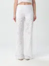 Alberta Ferretti Embroidered And Cut-out Design Trousers In Cotton In White