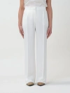 Alberta Ferretti White High Waist Pants With Concealed Closure In Silk Blend Woman In White