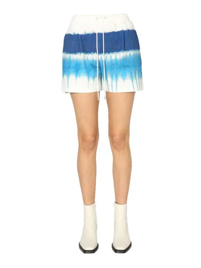 Alberta Ferretti Tie-dye Track Shorts In Multi