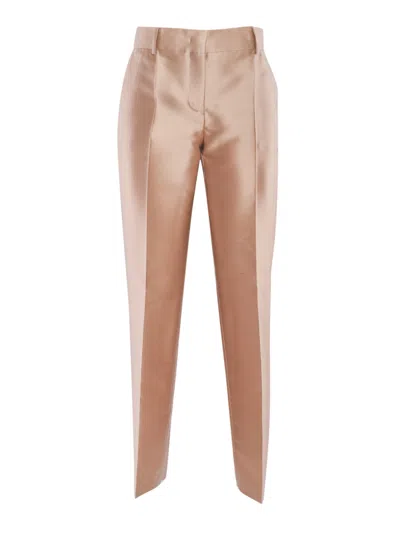 Alberta Ferretti Mikado Trousers In Beige