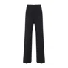 Alberta Ferretti High-waisted Straight-leg Trousers With Pressed Crease In Black