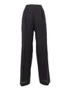 Alberta Ferretti Wide-leg Trousers With High Waist And Pleated Detail In Black