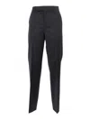 Alberta Ferretti Tailored Straight-leg Pants With Structured Waistband In Black