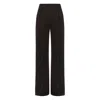Alberta Ferretti Virgin-wool High-waisted Pants In Brown