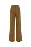 Alberta Ferretti Camel Stretch Polyester Blend Palazzo Pant In Brown
