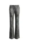 Alberta Ferretti Alberta Ferreti Silver Velvet Wide-leg Pant In Gray
