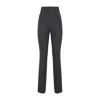 Alberta Ferretti High Waist Slim Fit Wool Trousers In Gray