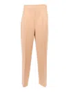 Alberta Ferretti High Waist Straight-leg Tailored Pants With Pleats In Multi