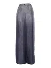 Alberta Ferretti Grey Silk Pants In Multicolor