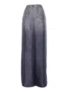 Alberta Ferretti Grey Silk Pants In Multicolor