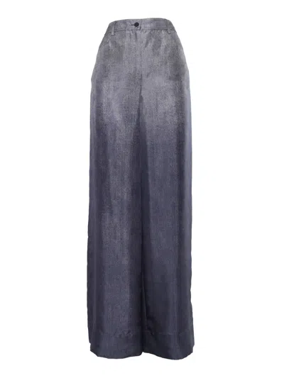 ALBERTA FERRETTI GREY SILK PANTS