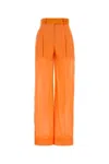 Alberta Ferretti Cotton Palazzo Pant Back Pockets In Orange