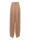 Alberta Ferretti High-waisted Wide-leg Trousers With Tailored Silhouette In Orange