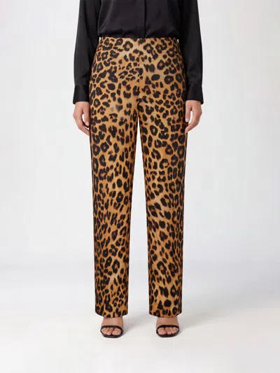 Alberta Ferretti Pants Woman Color Multicolor In Animal Print
