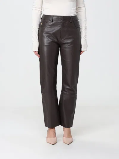Alberta Ferretti Pants Woman Color Brown In Purple