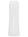 Alberta Ferretti Embroidered And Cut-out Design Trousers In Cotton In White