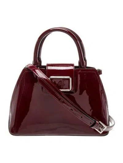 Pre-owned Alberta Ferretti Patent Leather Top Handle Bag In Burgundy