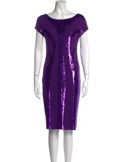Pre-owned Alberta Ferretti Patterned Knee-length Dress In Purple