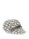 Alberta Ferretti Patterned Leather-trim Cap In Gray
