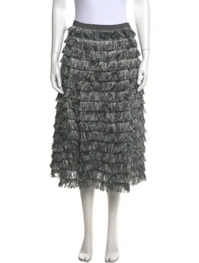 Pre-owned Alberta Ferretti Patterned Midi Length Skirt In Grey