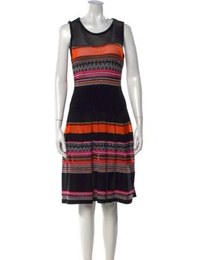 Pre-owned Alberta Ferretti Patterned Mini Dress In Black