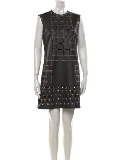Pre-owned Alberta Ferretti Patterned Mini Dress In Black