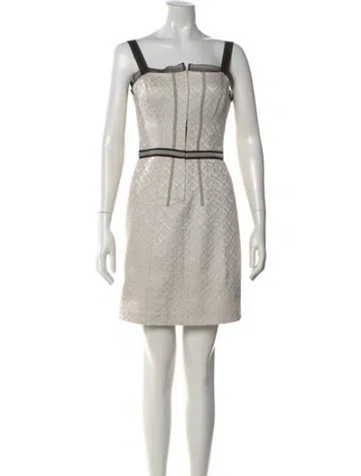 Pre-owned Alberta Ferretti Patterned Mini Dress In Gray