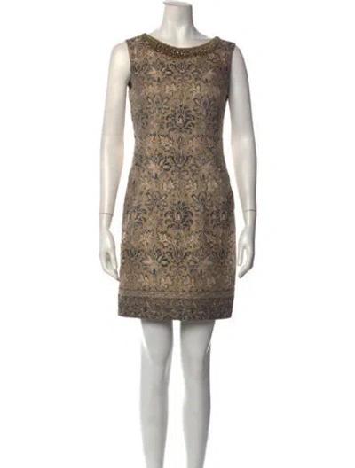 Pre-owned Alberta Ferretti Patterned Mini Dress In Neutrals